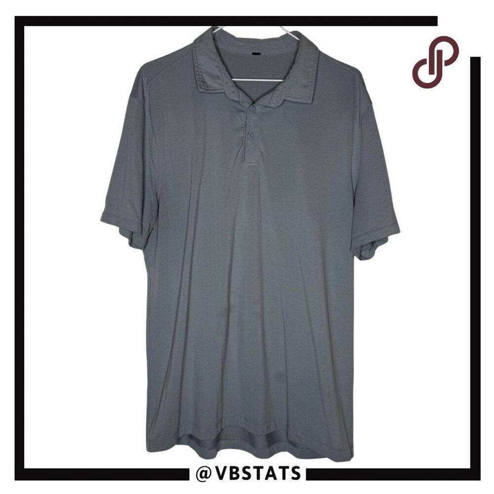Lululemon Men's Short Sleeve Performance Golf Polo Shirt Gray Size Large